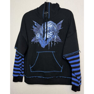 Fairies by Trick Night Fairy Twofer Hoodie Blue Black Size MD Fairy Graphic